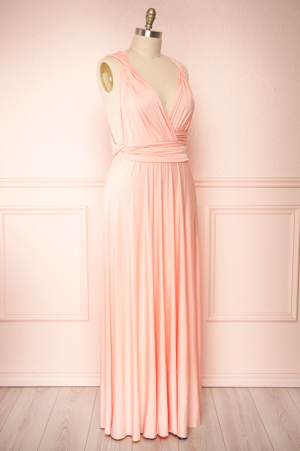 Elatia Blush Light Pink Convertible Dress | Boudoir 1861 side view plus