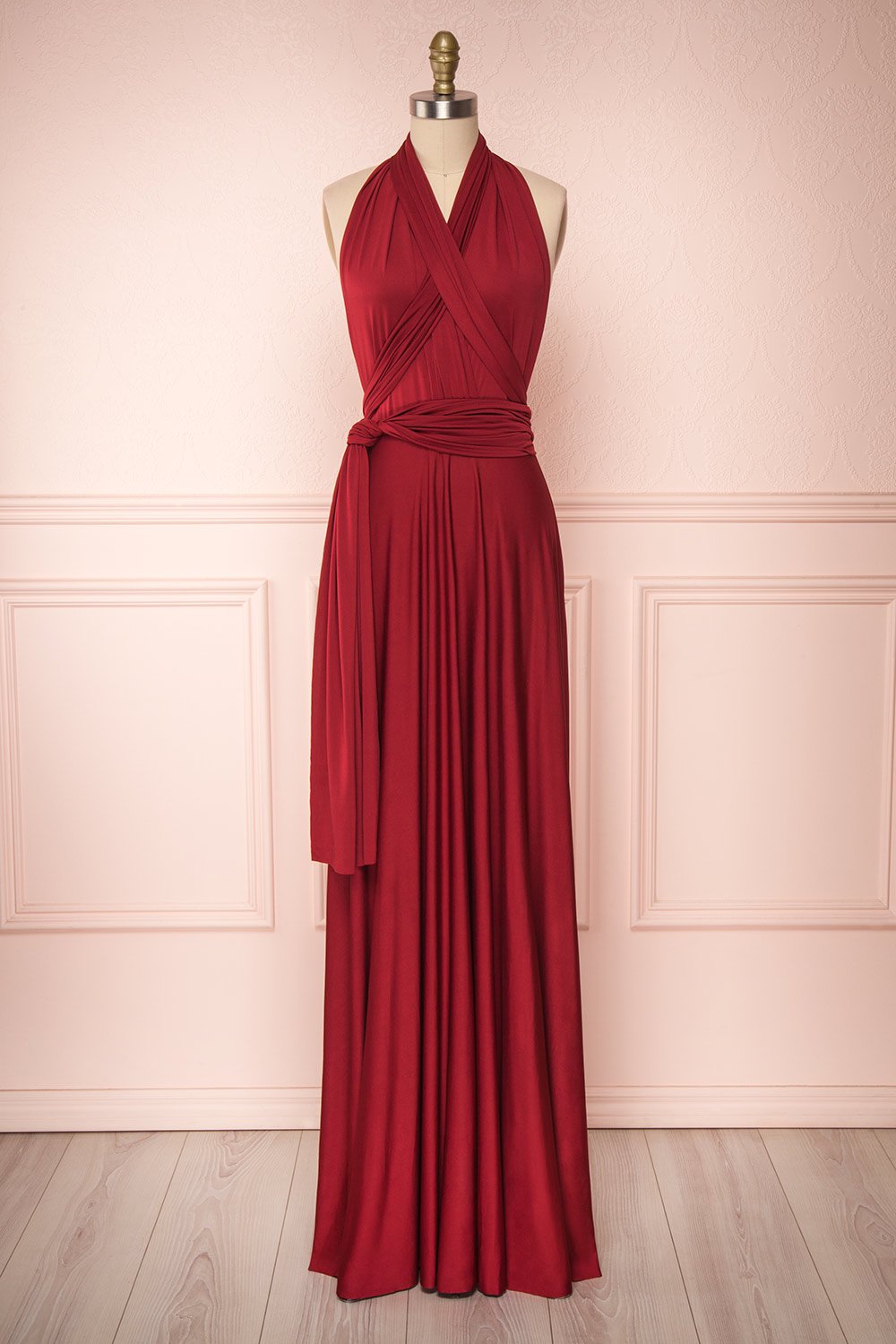 Elatia Bourgogne Burgundy Maxi Convertible Dress | Boudoir 1861 plus