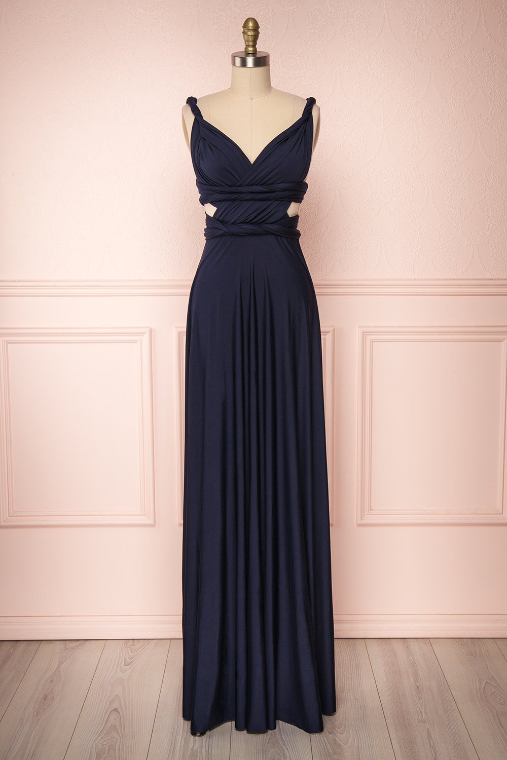 Elatia Marine Navy Blue Convertible Maxi Dress | Boudoir 1861 plus