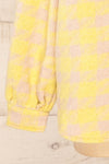 Elche Yellow Houndstooth Oversized Shacket | La petite garçonne sleeve