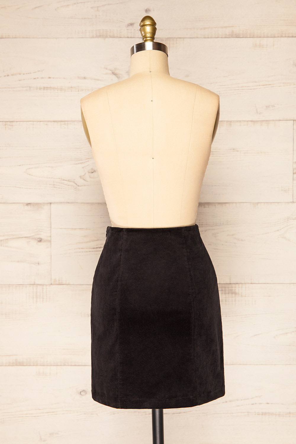 Elena Short Black Corduroy Skirt | La petite garçonne back view
