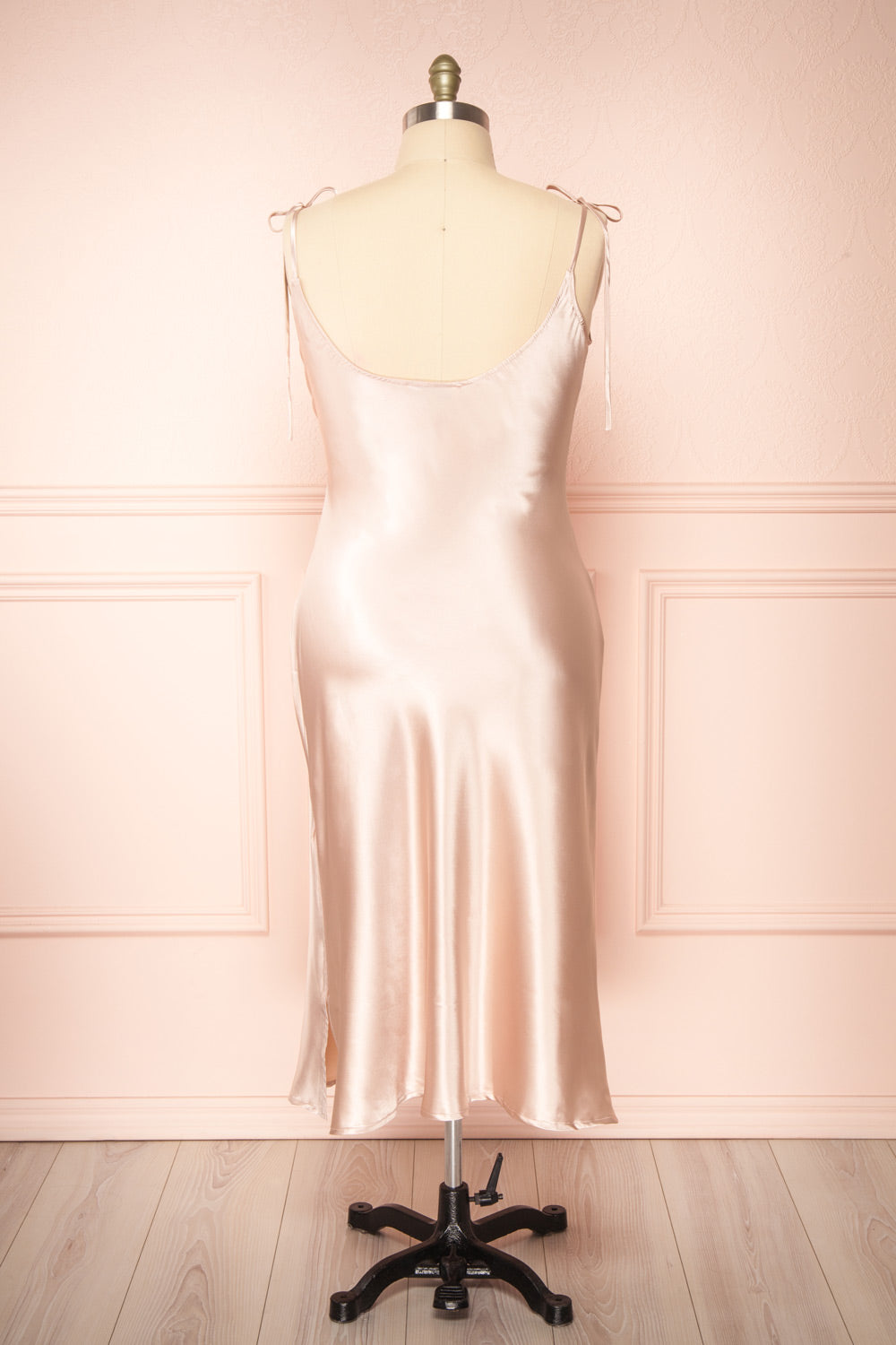 Elyse Blush Cowl Neck Midi Dress | Boutique 1861 back plus size