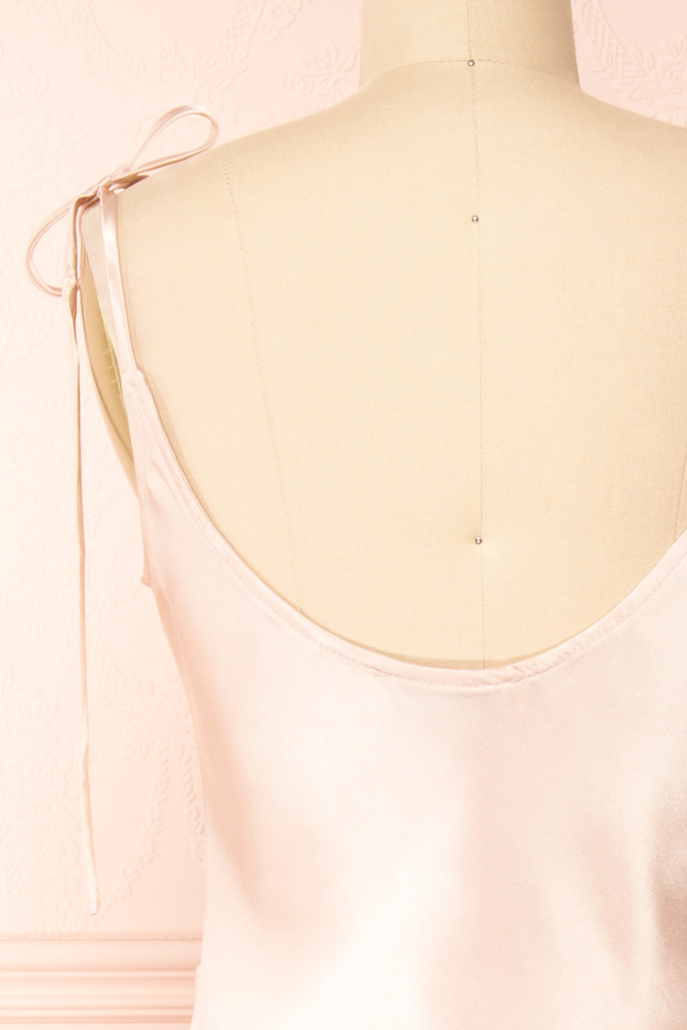 Elyse Blush Cowl Neck Midi Dress | Boutique 1861 back close-up