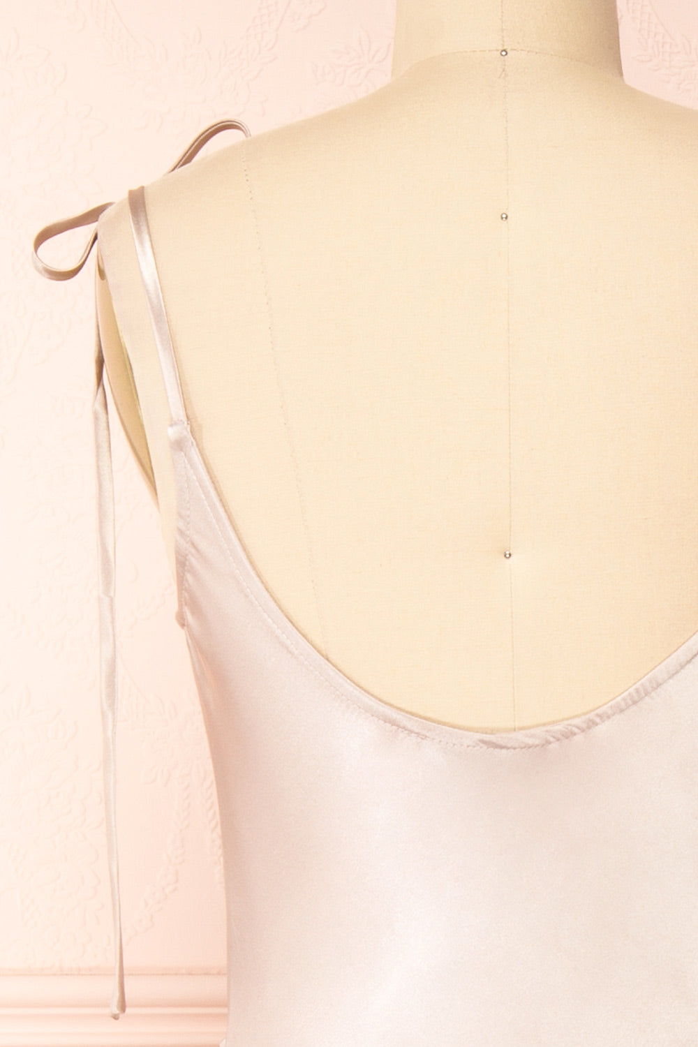 Elyse Champagne Cowl Neck Midi Dress | Boutique 1861 back close-up