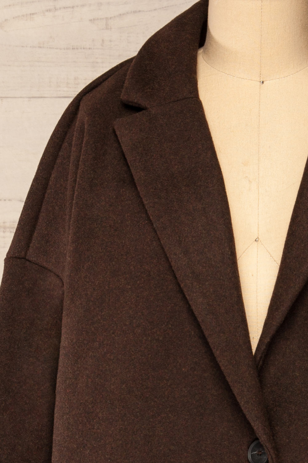 Emerson Felt Trench Coat | La petite garçonne front close-up