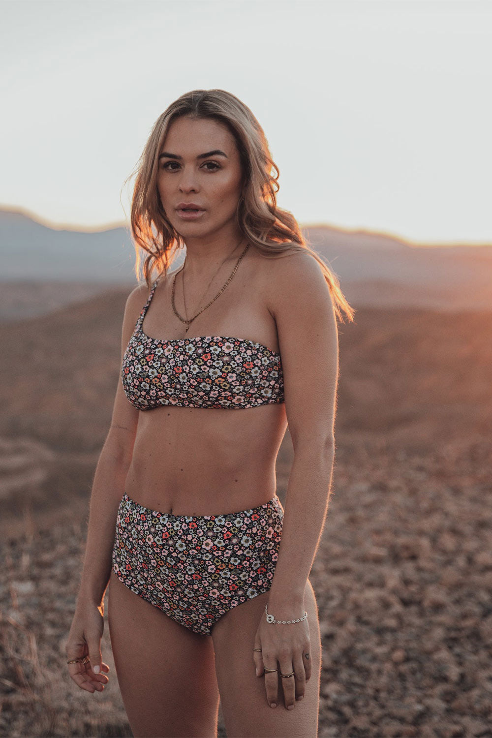 Engel Ditsy Floral High-Waisted Bikini Bottom | La petite garçonne on model