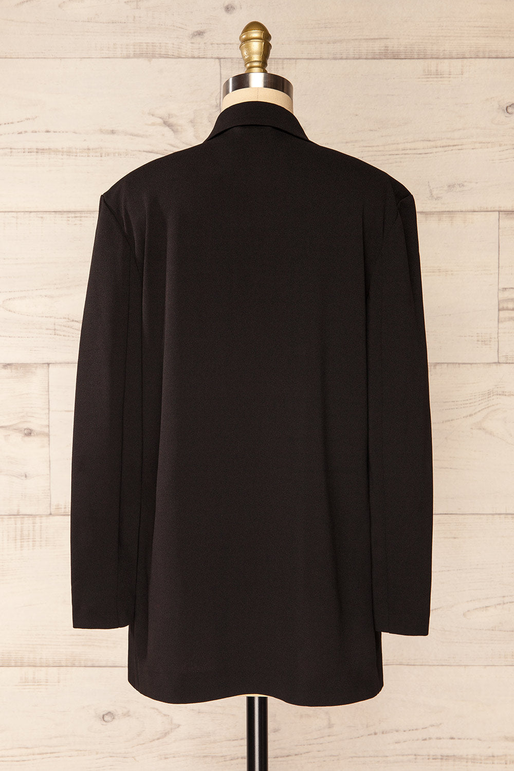 Engla Black Long Classic Blazer | La petite garçonne back view
