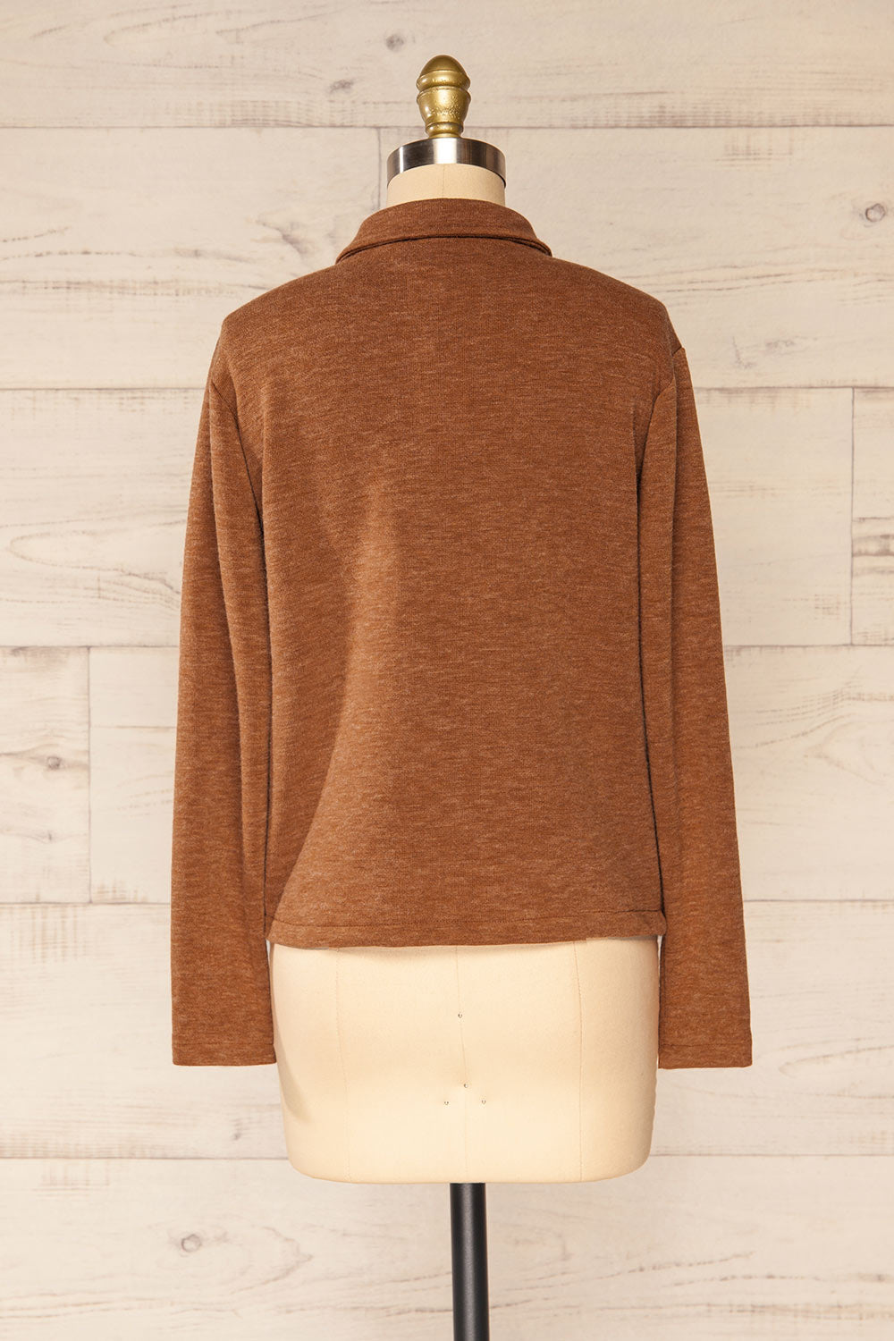 Erinn Rust Long Sleeve Soft Knit Top | La petite garçonne back view