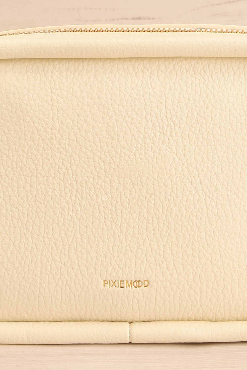 Eriqua Ivory Shoulder Bag w/ Removable Strap | La petite garçonne front close-up