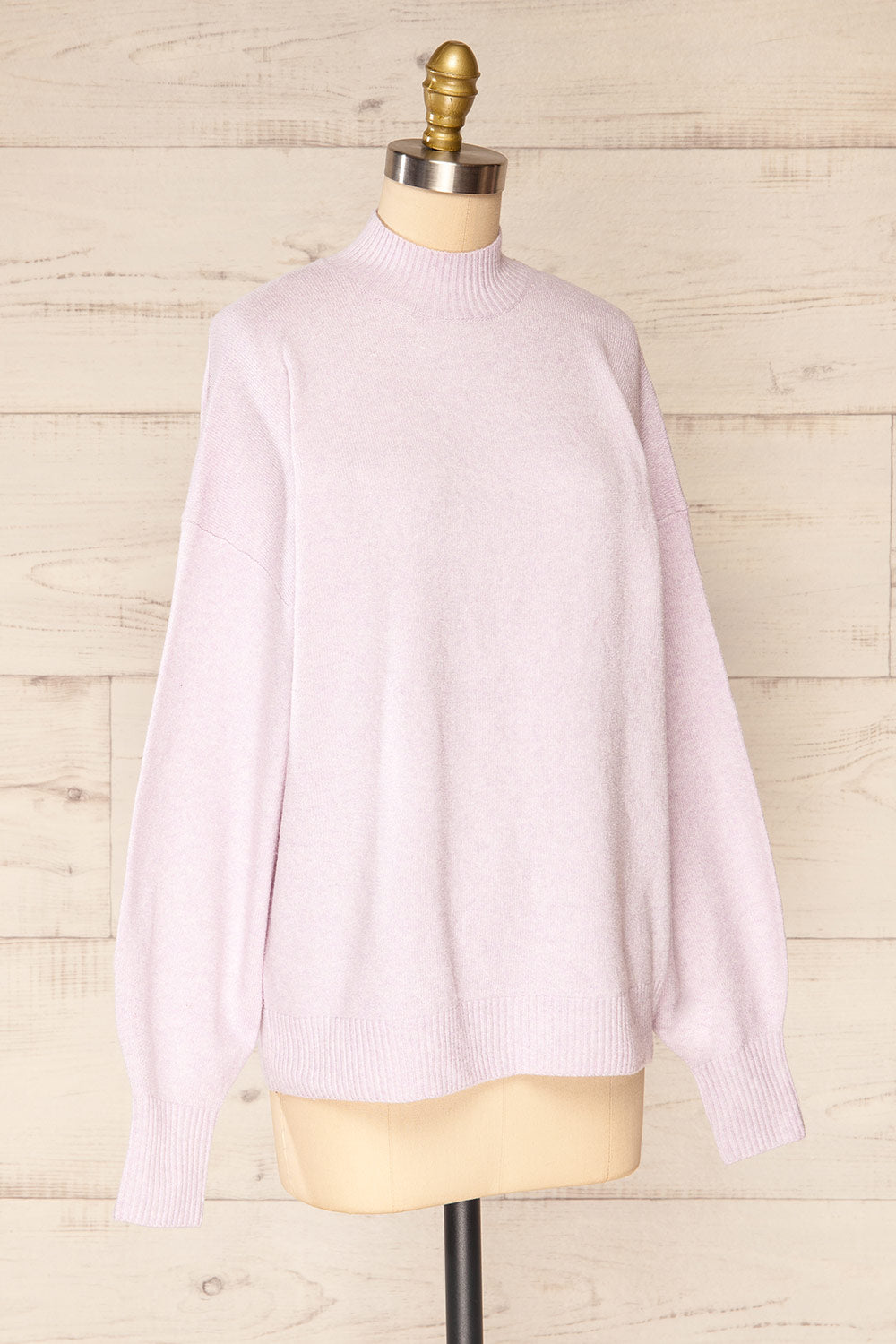 Eris Lavender Mock Neck Sweater | La petite garçonne side view