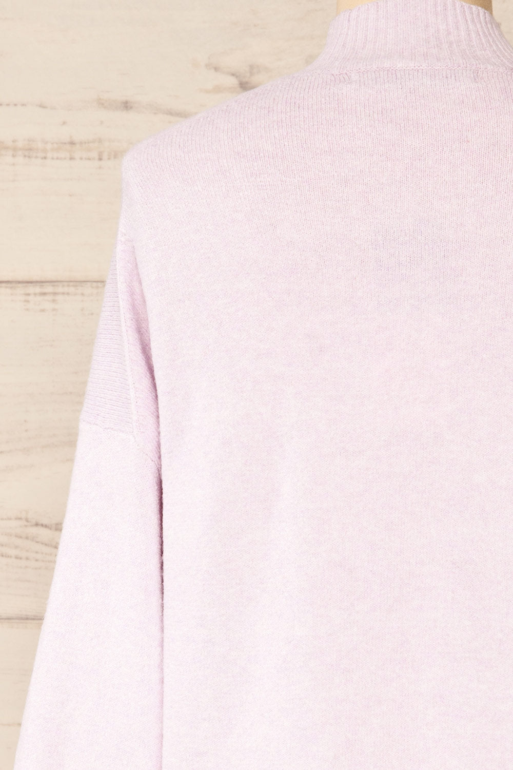 Eris Lavender Mock Neck Sweater | La petite garçonne back close-up