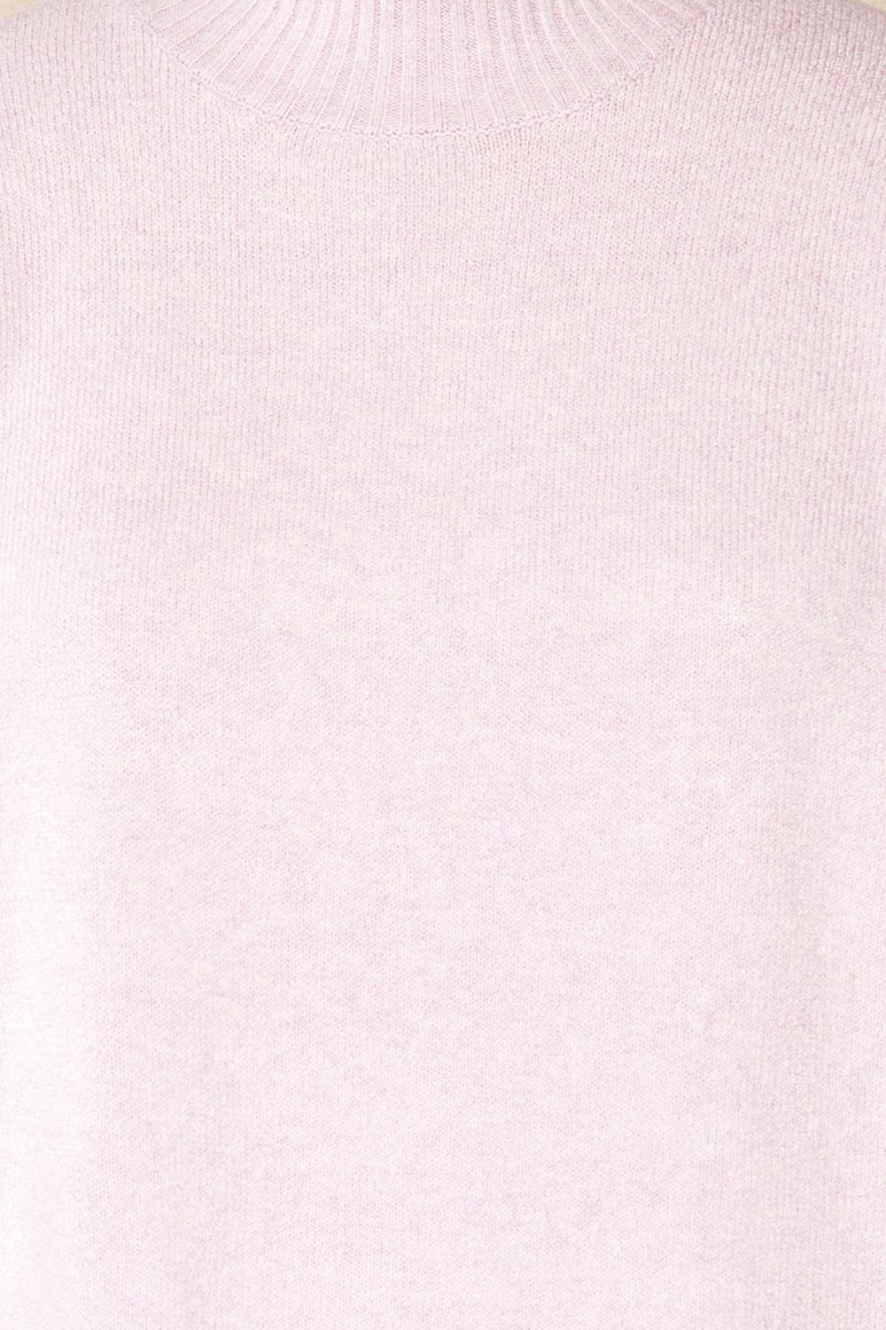 Eris Lavender Mock Neck Sweater | La petite garçonne fabric