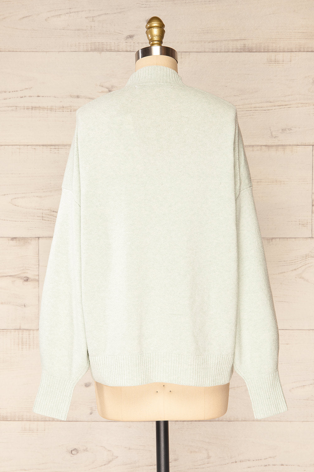 Eris Green Mock Neck Sweater | La petite garçonne back view