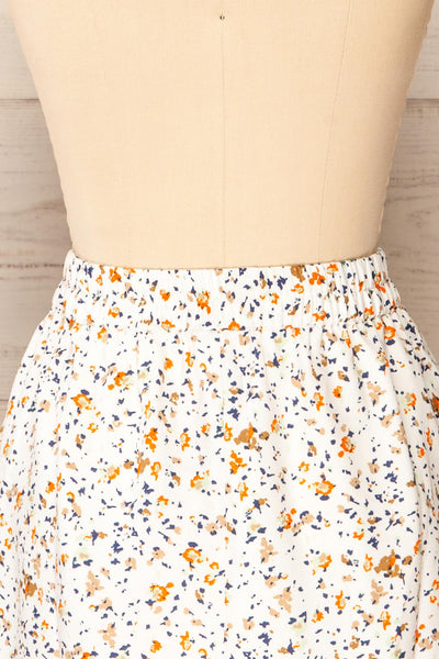 Estoril Patterned Short Skirt With Elastic Waist | La petite garçonne back close-up