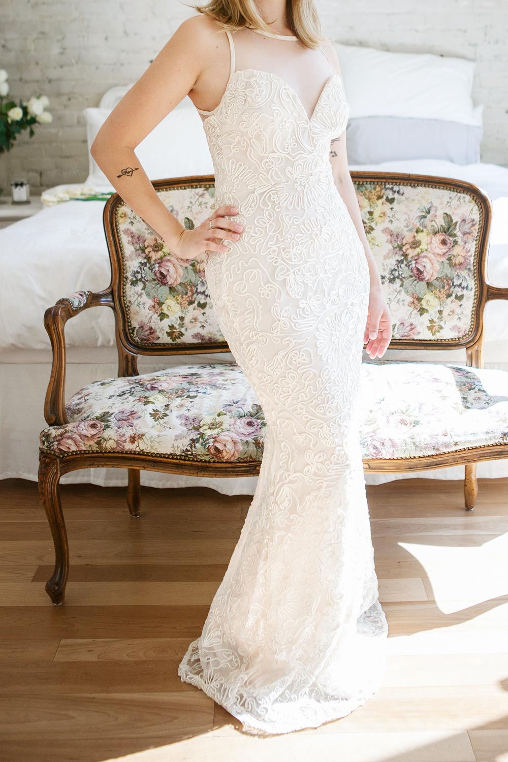 Etita Cream Embroidered Mermaid Gown | Boudoir 1861