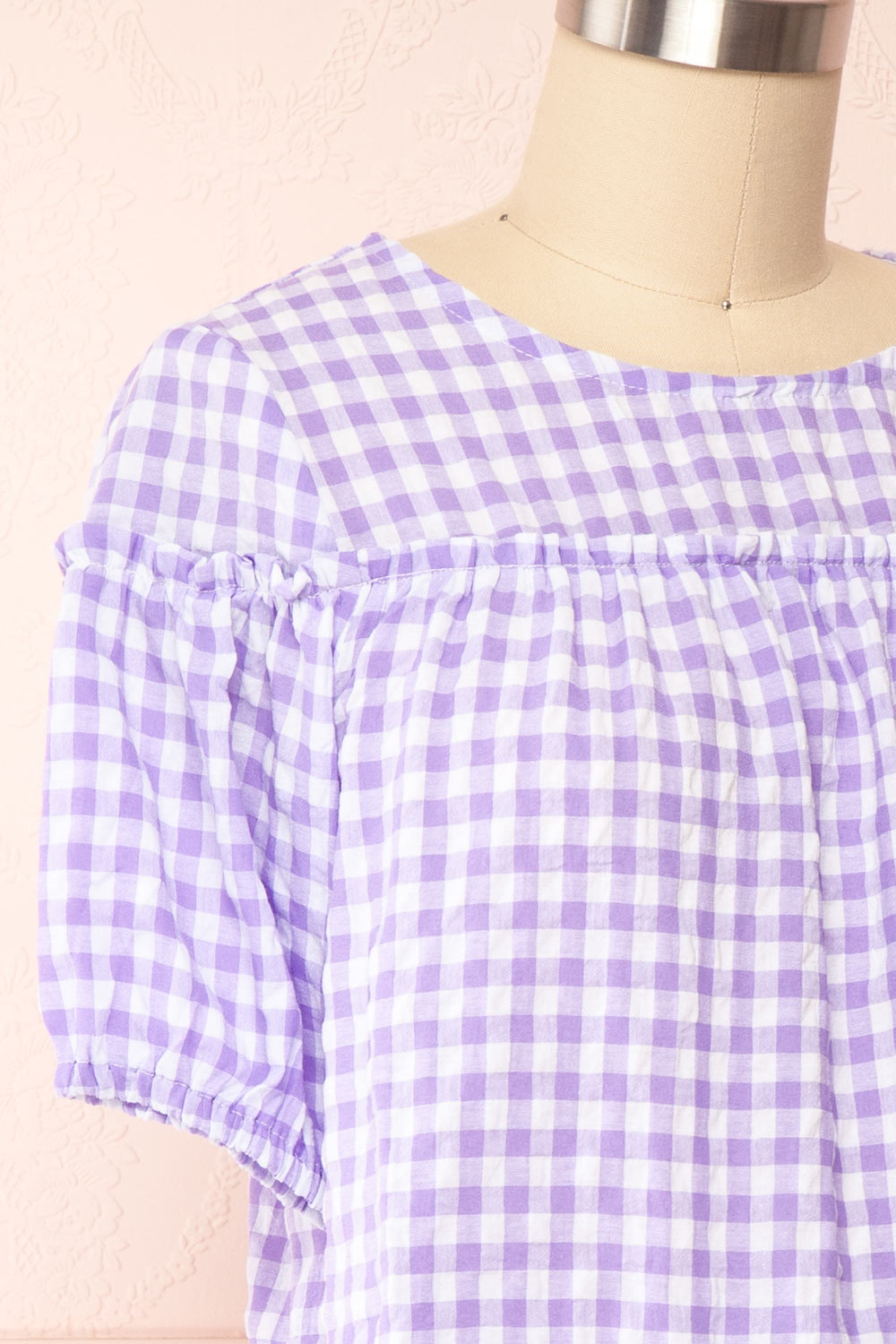 Évie Short Gingham Dress | Boutique 1861 side close up