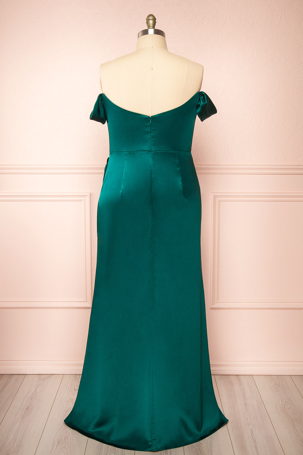 Evolet Green | Off-Shoulder Corset Maxi Dress