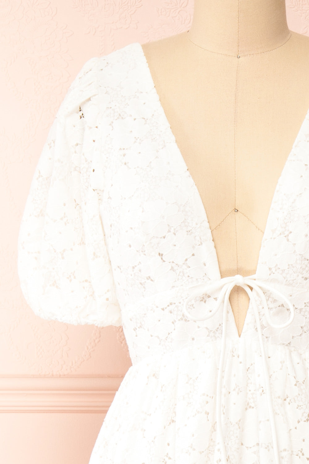 Ezgi Openwork Floral Midi Dress | Boutique 1861 front close-up