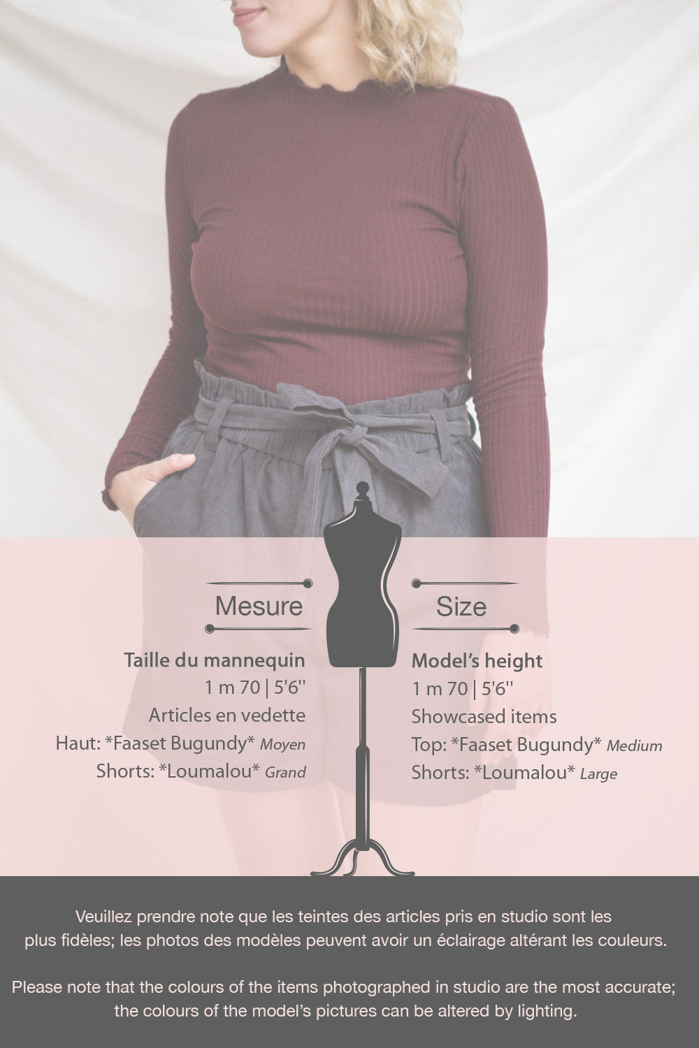 Faaset Coal Black Ribbed Top with Stand Collar | La petite garçonne fiche