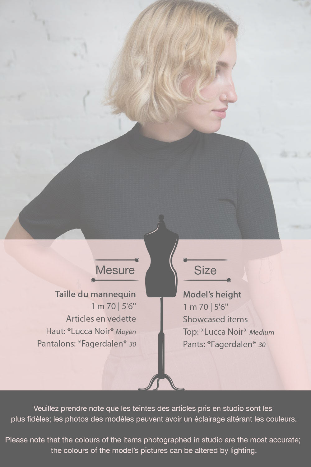 Lucca Noir Ribbed Short Sleeve Top | La petite garçonne fiche