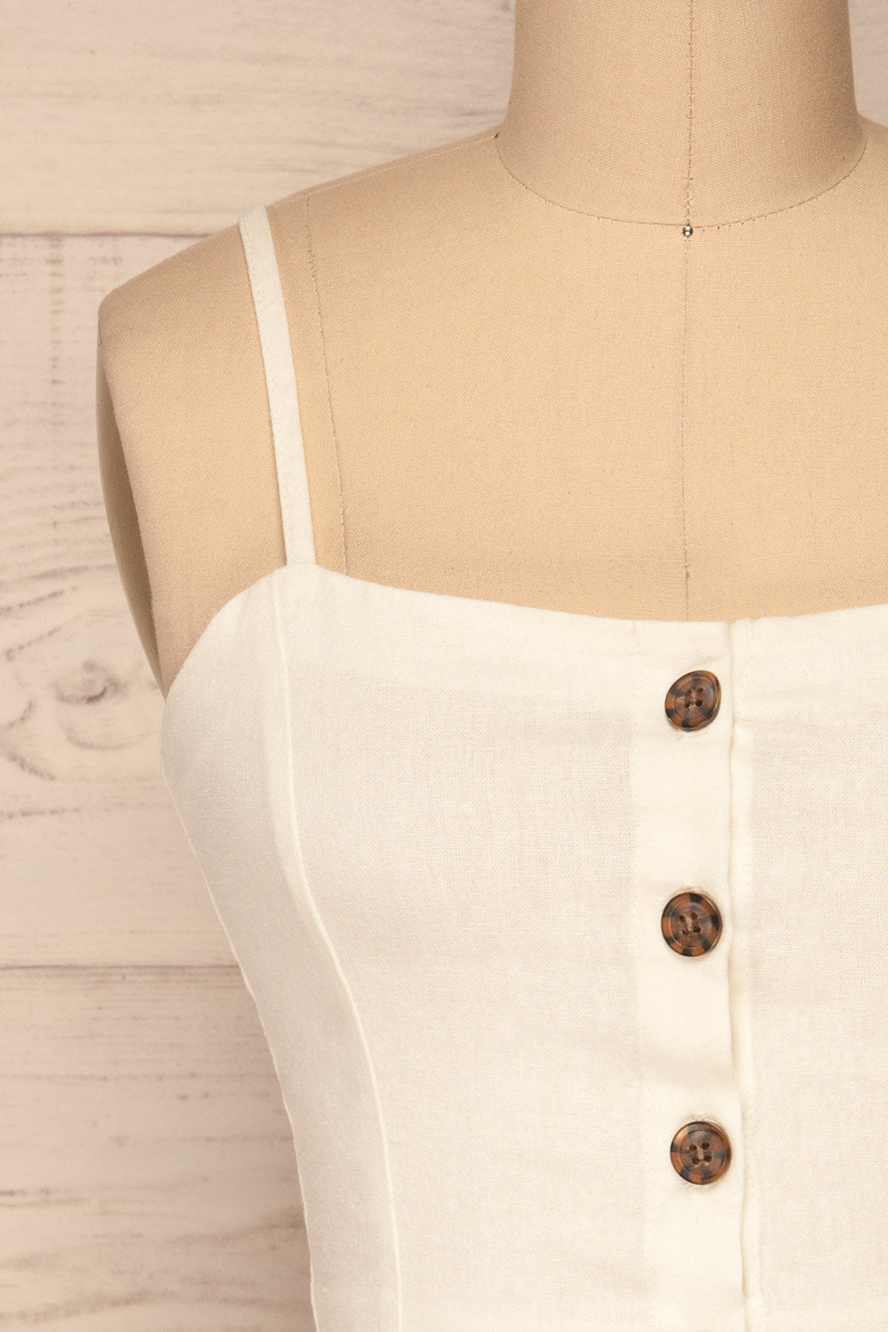 Fagerheim Nuage White Button-Up Crop Camisole | La Petite Garçonne 2