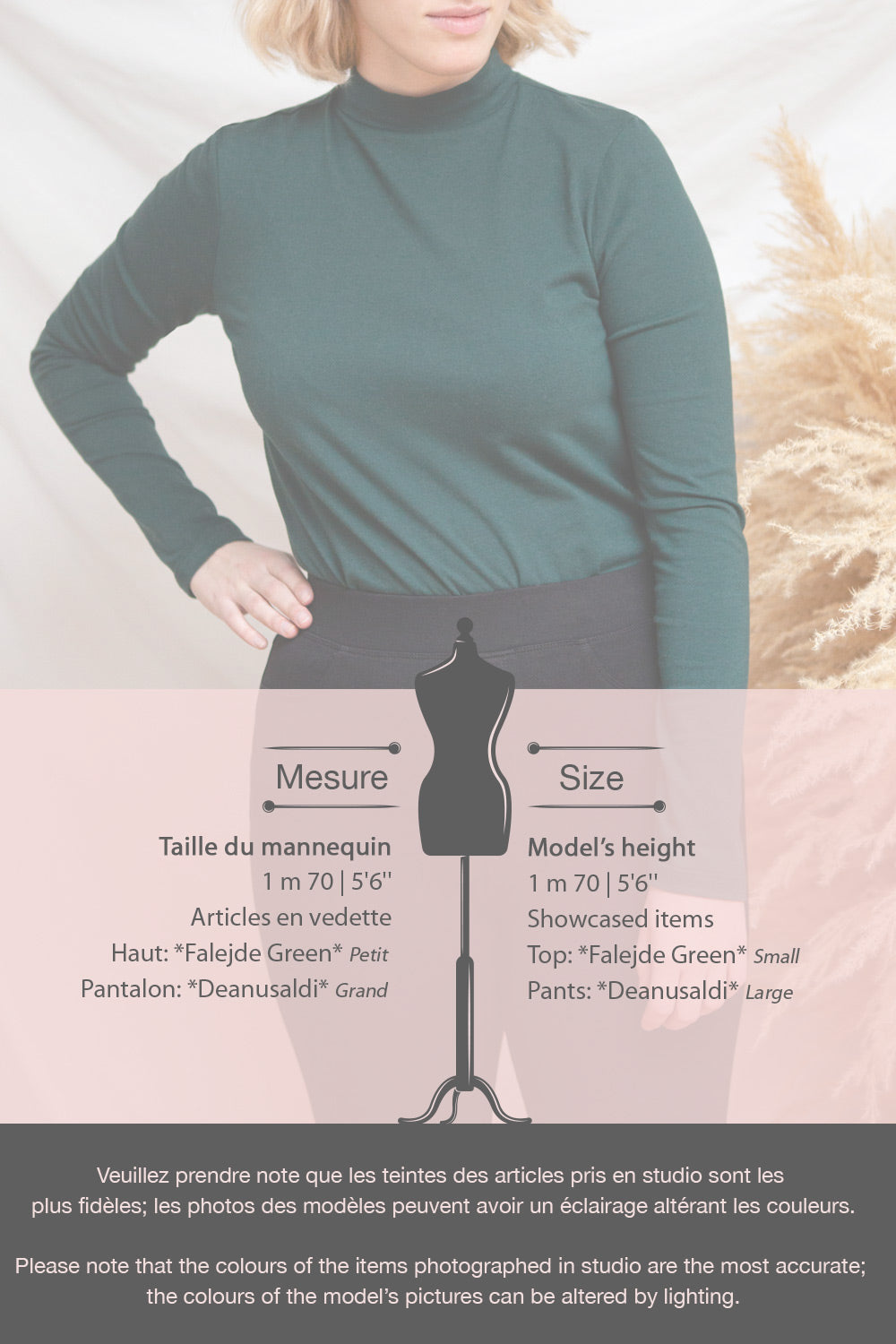 Falejde Green Long Sleeve Mock Neck Top | La petite garçonne fiche