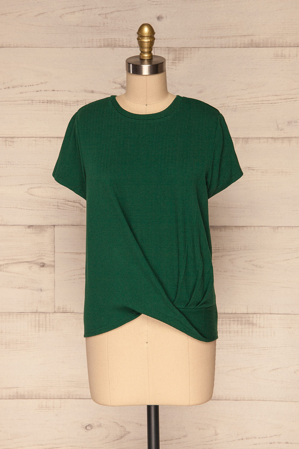 Fallebo Seaweed Green Short Sleeved T-Shirt front view | La Petite Garçonne