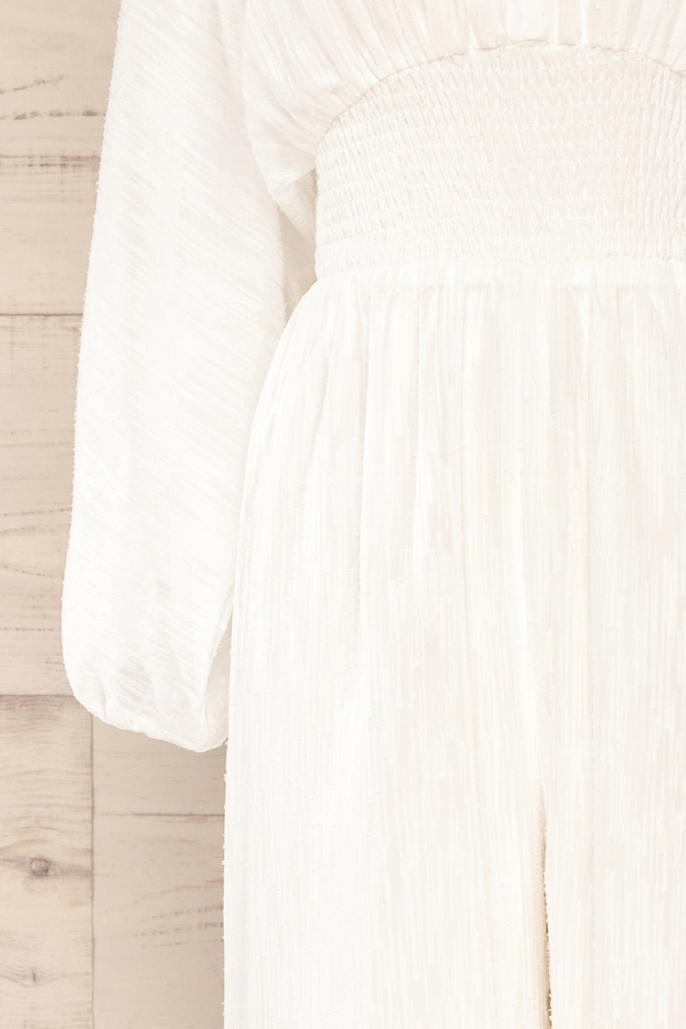 Falnes White V-Neck Wide Leg Jumpsuit | La petite garçonne sleeve