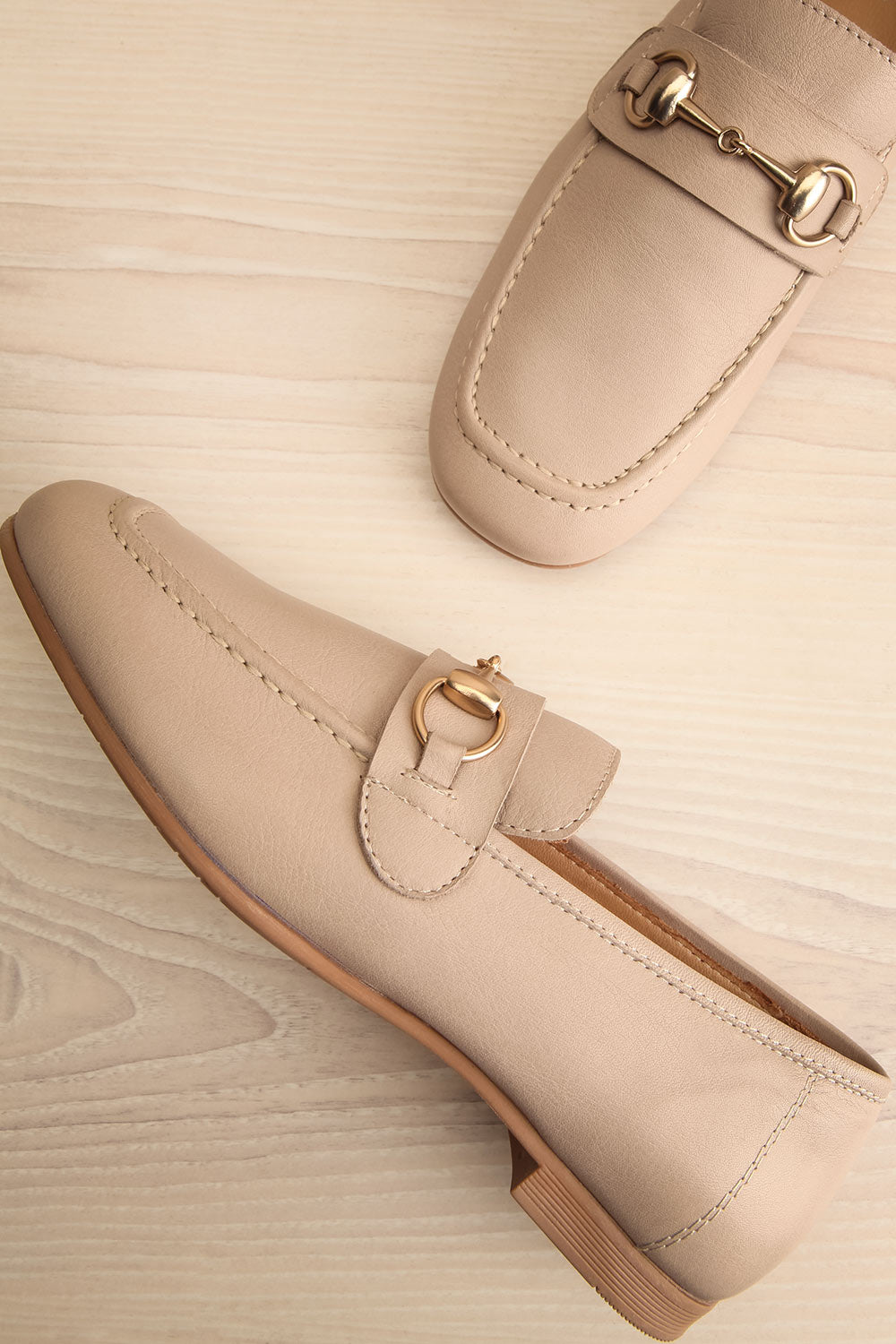 Fernn Taupe Leather Loafers | La petite garçonne flat view