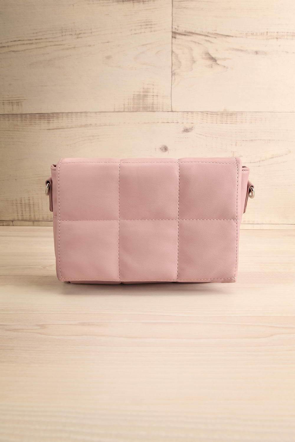 Fers Dusty Pink Quilted Faux-Leather Handbag w/ Strap | La petite garçonne