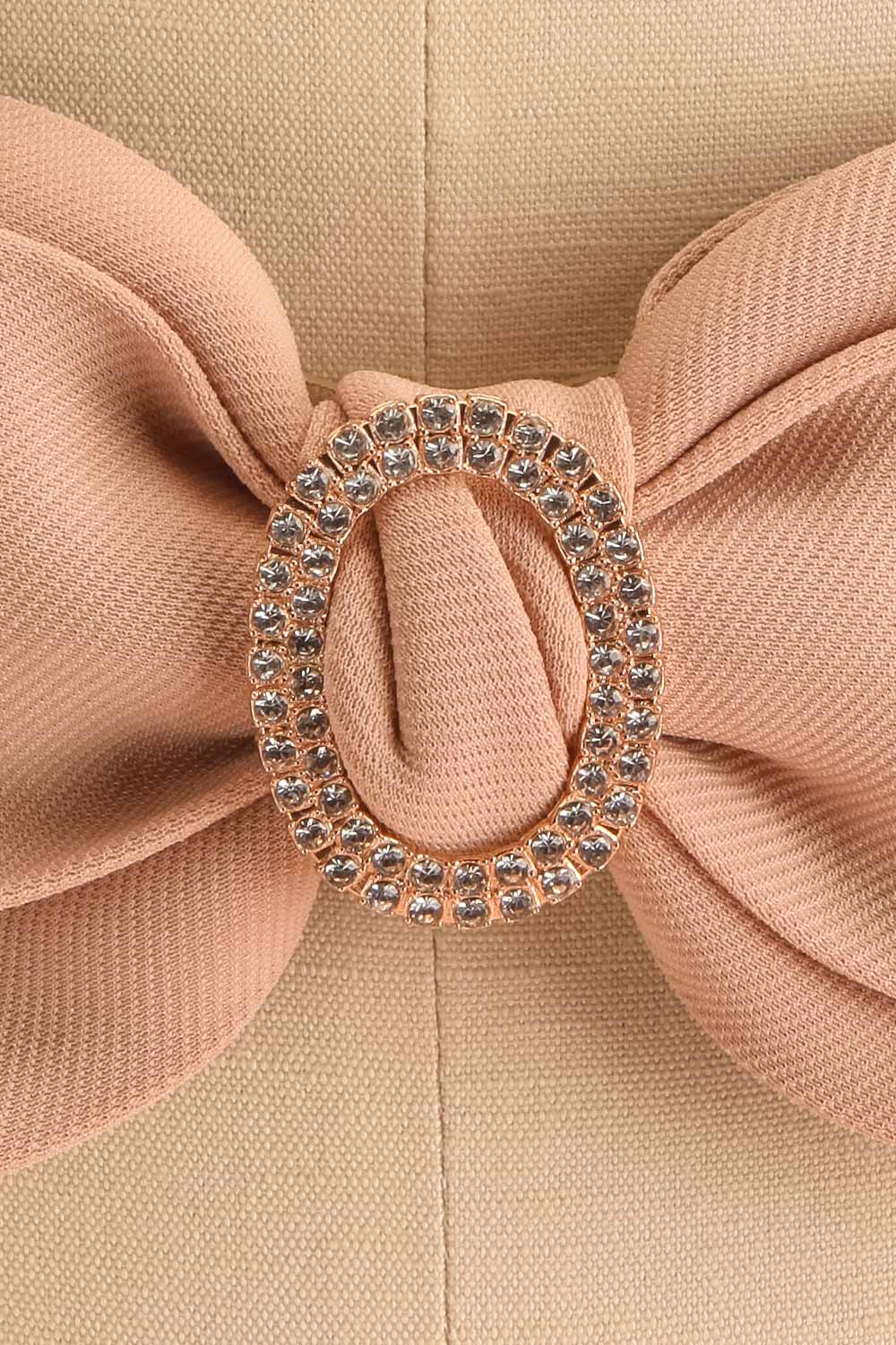 Finley Beige Wide Stretchable Bow Belt | Boutique 1861 close-up