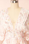 Fiona Short Floral Dress w/ Ruffles | Boutique 1861 front close up