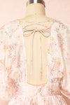 Fiona Short Floral Dress w/ Ruffles | Boutique 1861 back close up