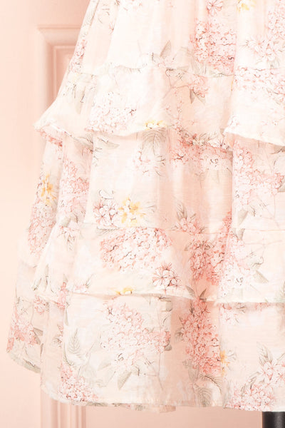 Fiona Short Floral Dress w/ Ruffles | Boutique 1861 details