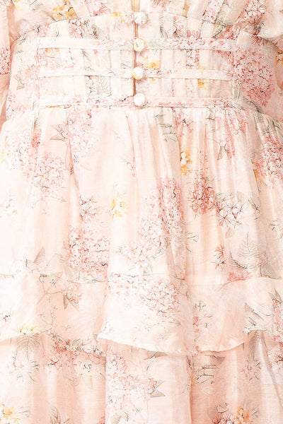 Fiona Short Floral Dress w/ Ruffles | Boutique 1861 fabric