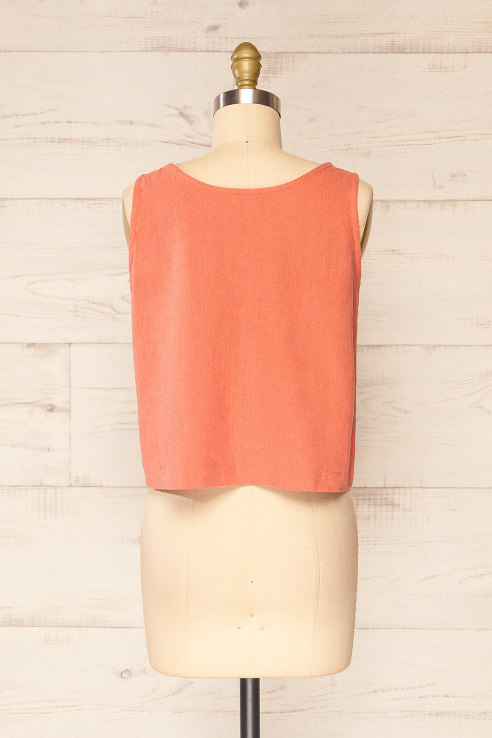Fiordi Coral Large Straps Button-Up Tank Top | La petite garçonne back view