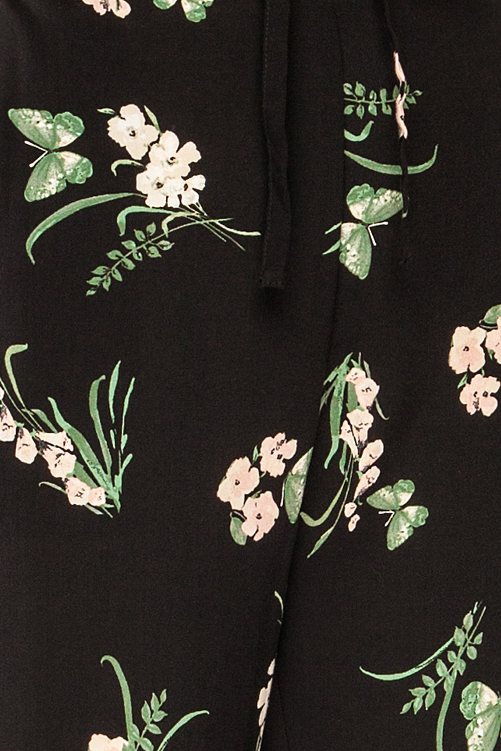 Flider Black Floral Strait Leg Pants | La petite garçonne fabric