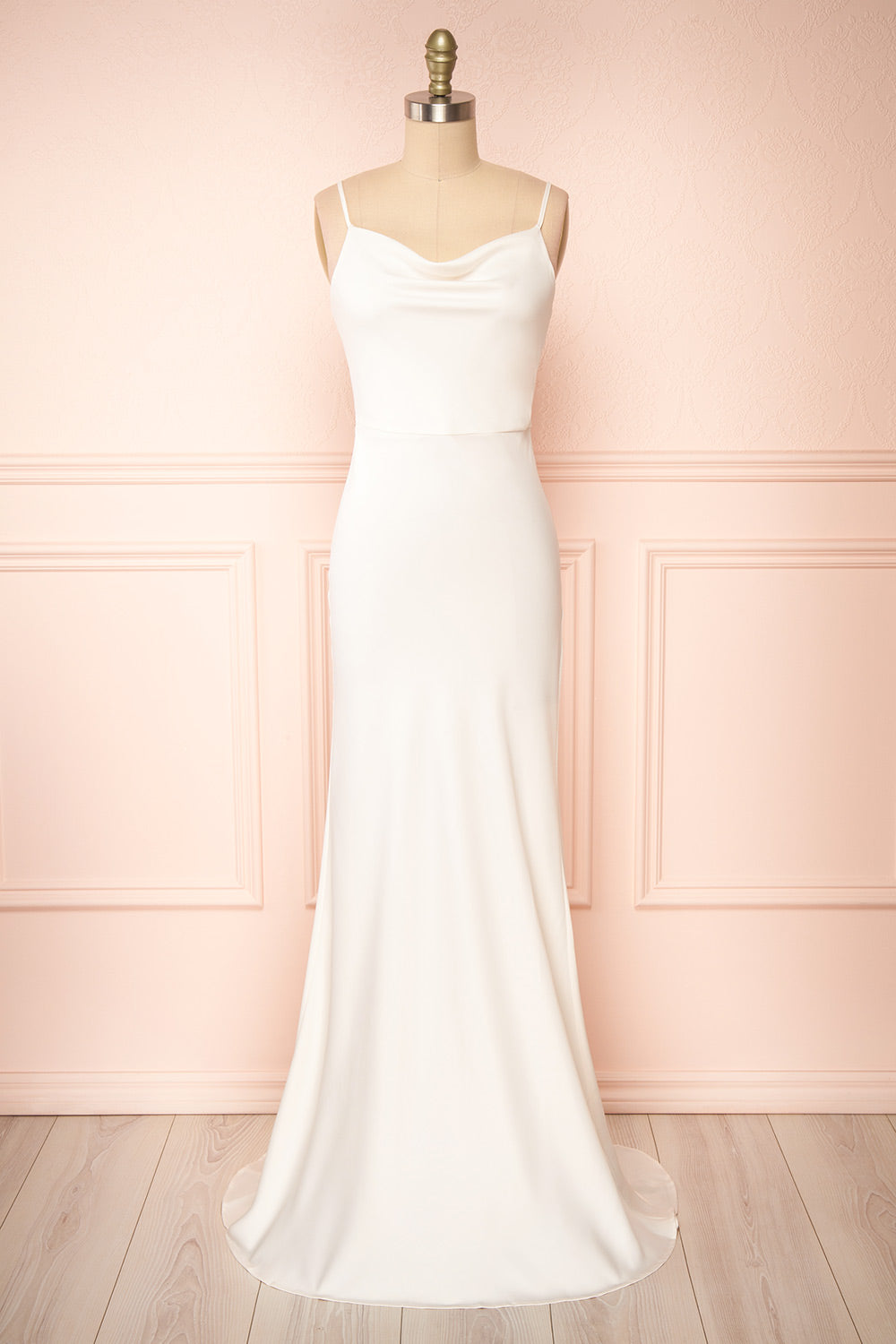 Florence Ivory Bridal Satin Maxi Dress | Boudoir 1861 front view