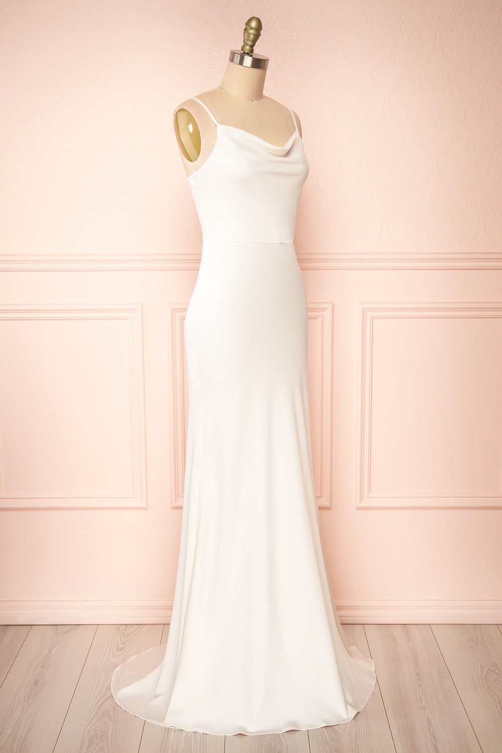 Florence Ivory Bridal Satin Maxi Dress | Boudoir 1861 side view