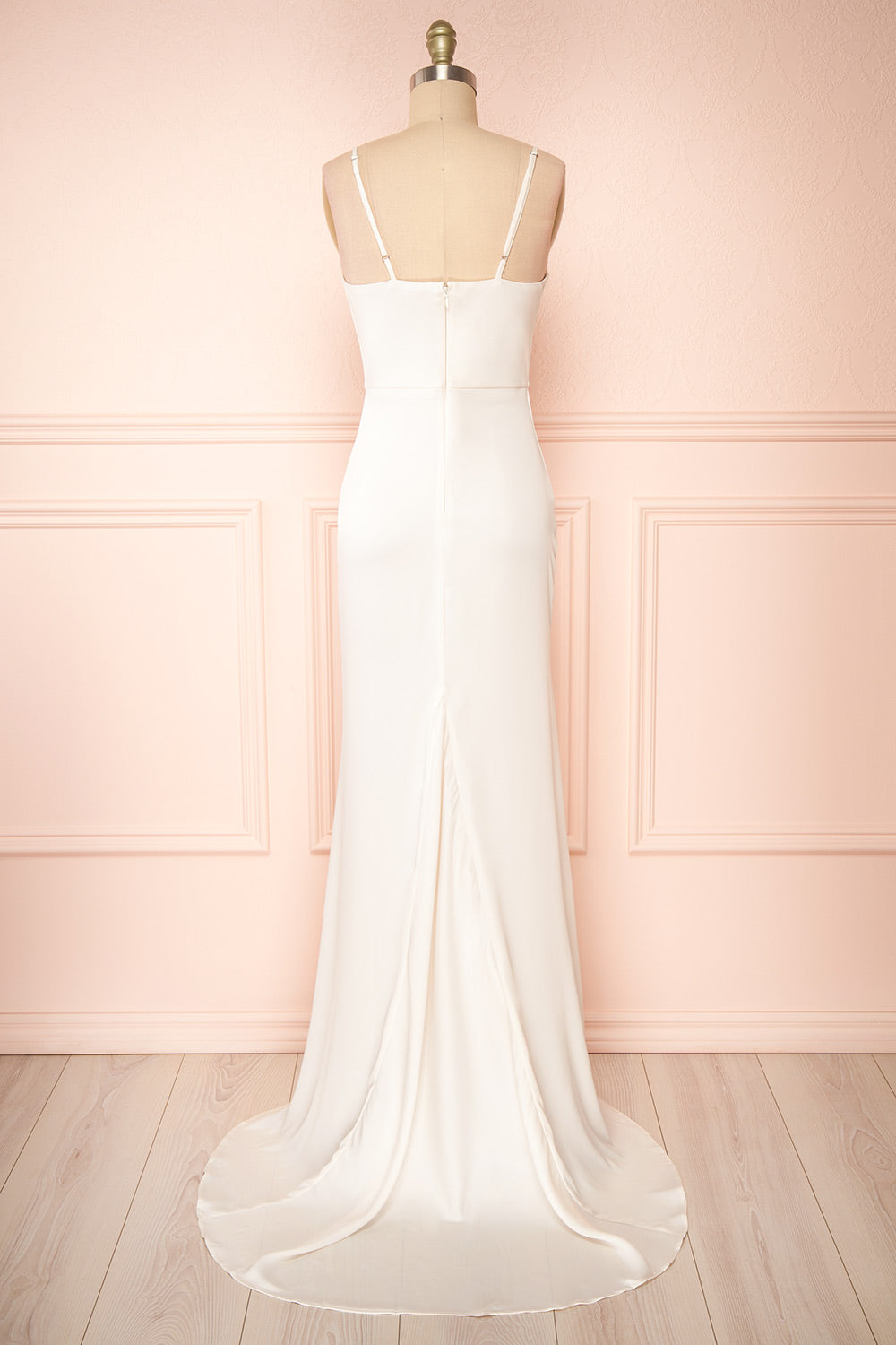 Florence Ivory Bridal Satin Maxi Dress | Boudoir 1861 back view