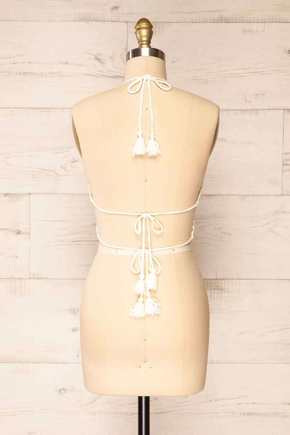 Flos Ivory Crochet Crop Top | La petite garçonne back view