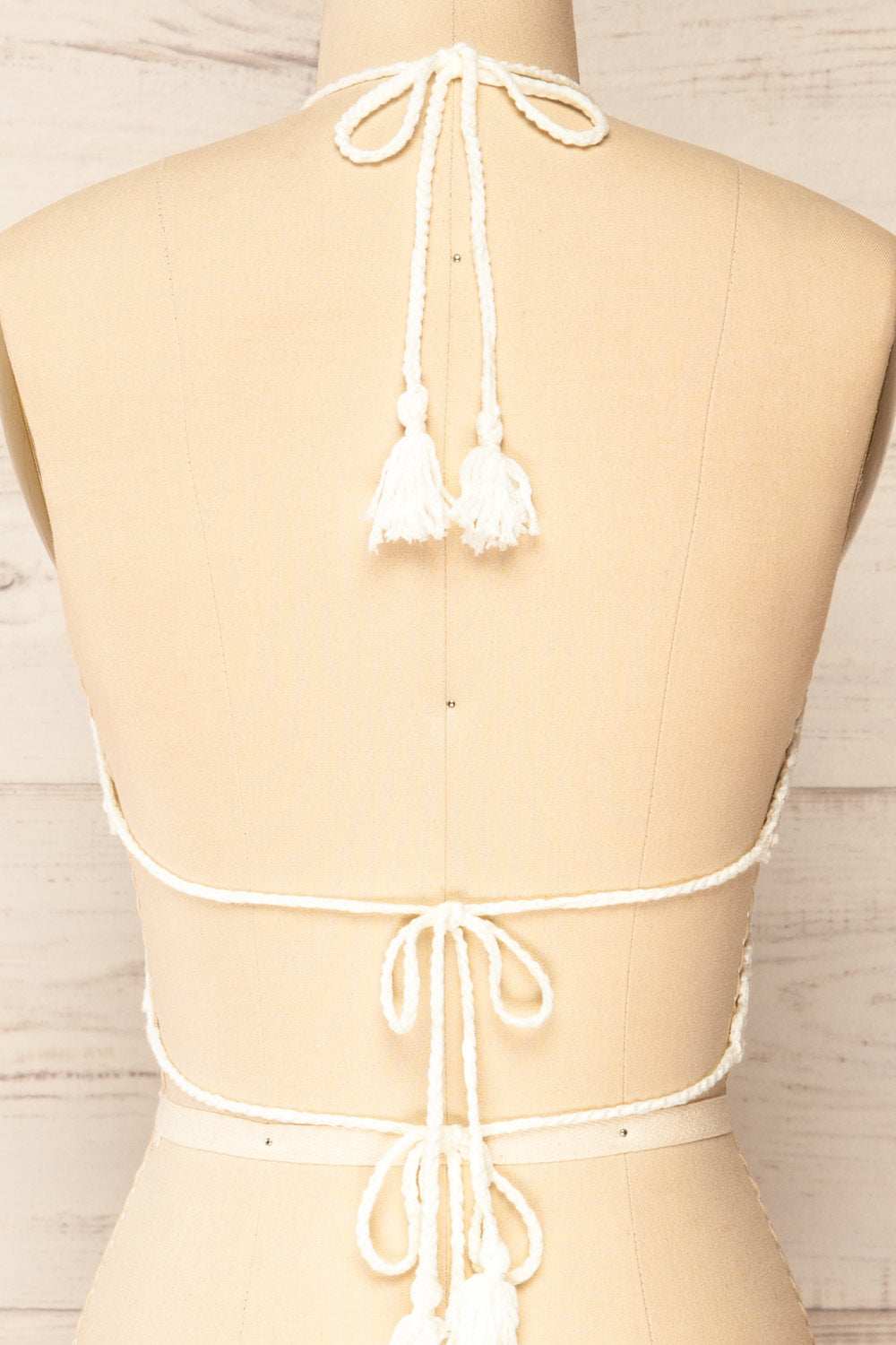 Flos Ivory Crochet Crop Top | La petite garçonne back close-up