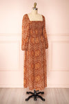 Frankie Rust Paisley Pattern Midi Dress | Boutique 1861 side view