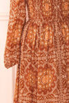 Frankie Rust Paisley Pattern Midi Dress | Boutique 1861 sleeve