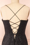 Frosti Black Sparkly Cowl Neck Maxi Dress | Boutique 1861 back close-up