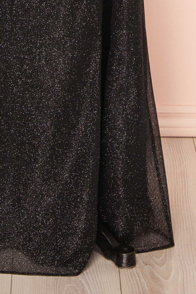 Frosti Black Sparkly Cowl Neck Maxi Dress | Boutique 1861 bottom