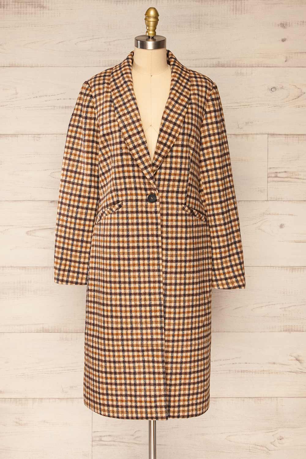 Fuengirola Plaid Trench Coat w/ Pockets | La petite garçonne front view