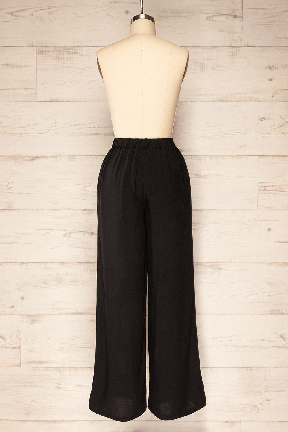 Fulgatore Black High-waisted Wide Leg Pants | La petite garçonne back view