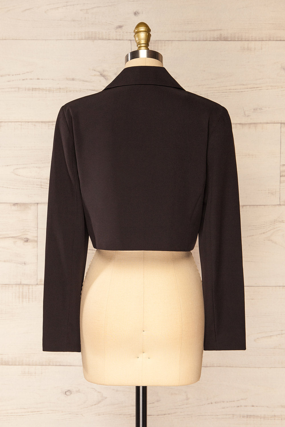 Gaborone Black Cropped Blazer | La petite garçonne back view