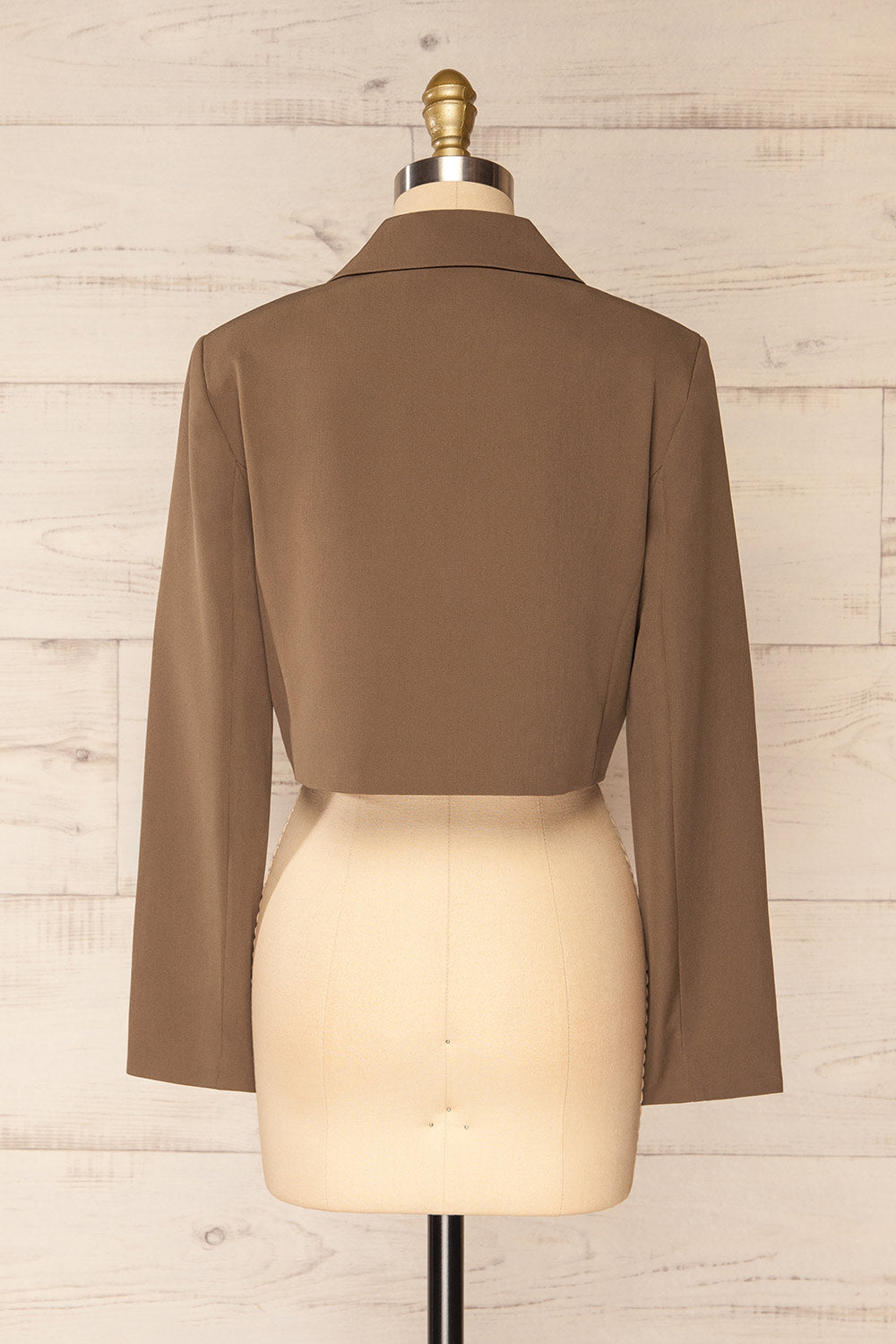 Gaborone Brown Cropped Blazer | La petite garçonne back view
